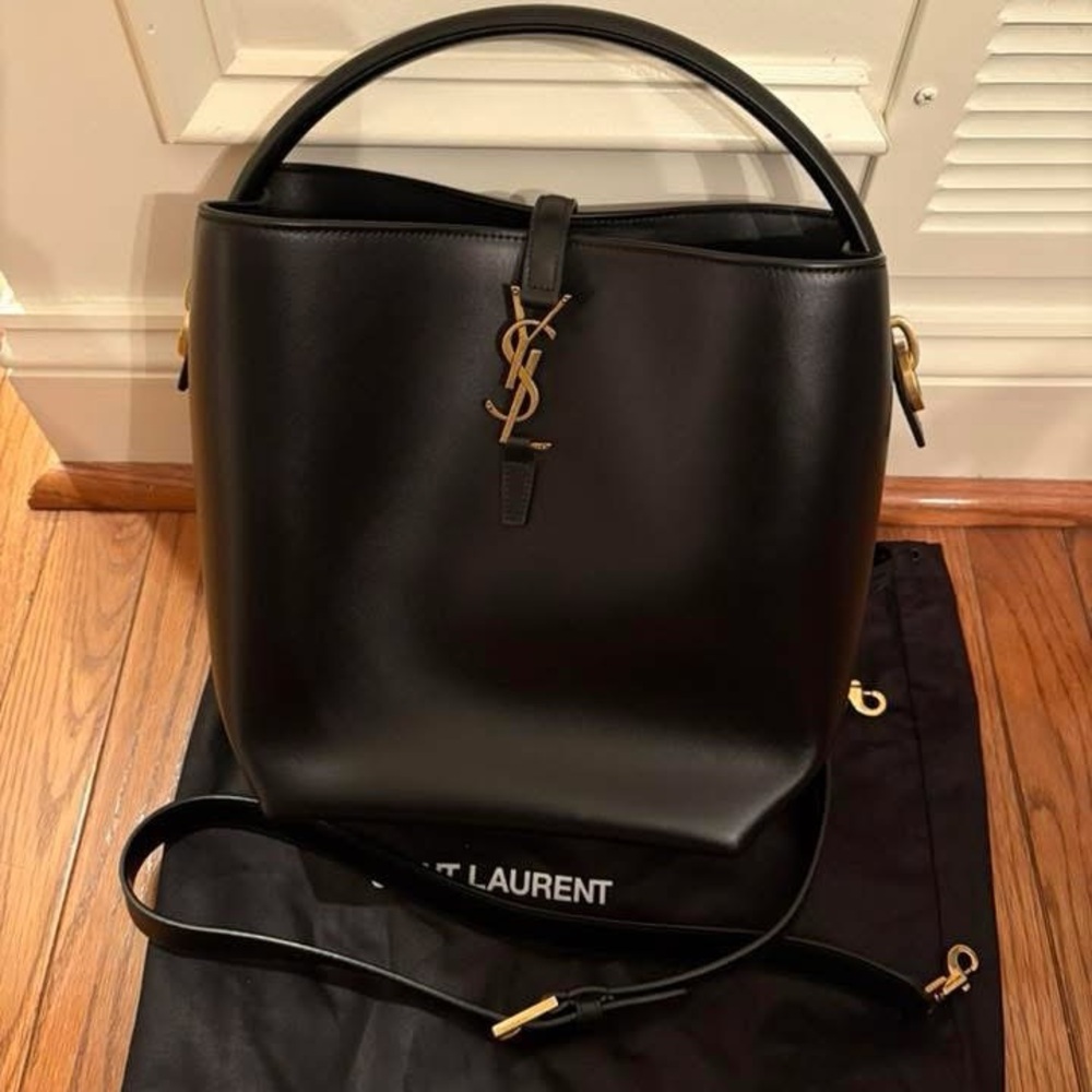 Saint Laurent Black Leather Shoulder Bag